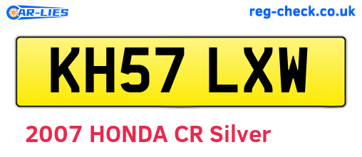 KH57LXW are the vehicle registration plates.