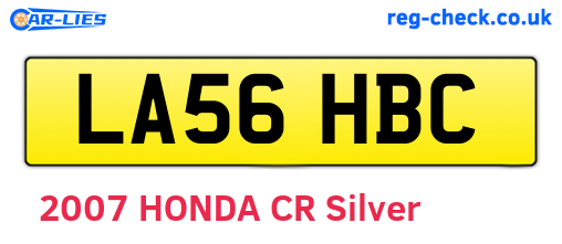 LA56HBC are the vehicle registration plates.