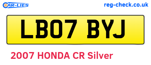 LB07BYJ are the vehicle registration plates.