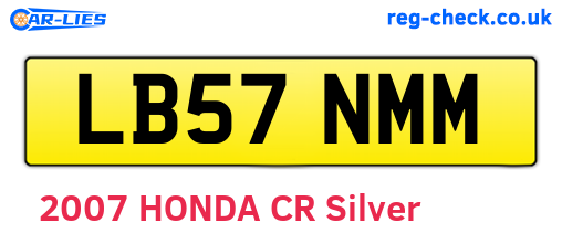 LB57NMM are the vehicle registration plates.