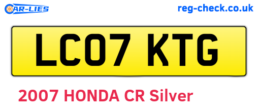 LC07KTG are the vehicle registration plates.