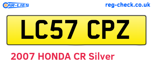 LC57CPZ are the vehicle registration plates.