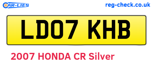 LD07KHB are the vehicle registration plates.