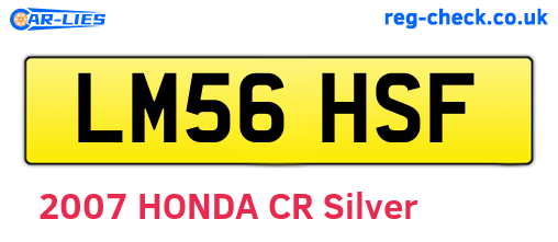 LM56HSF are the vehicle registration plates.