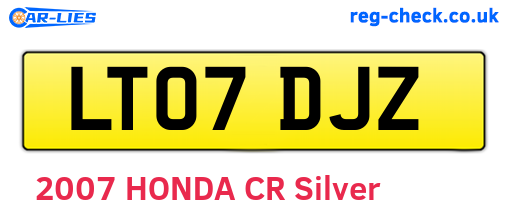 LT07DJZ are the vehicle registration plates.