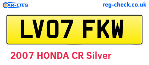 LV07FKW are the vehicle registration plates.