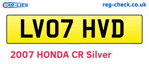 LV07HVD are the vehicle registration plates.