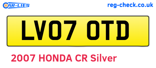 LV07OTD are the vehicle registration plates.