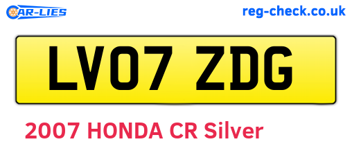 LV07ZDG are the vehicle registration plates.