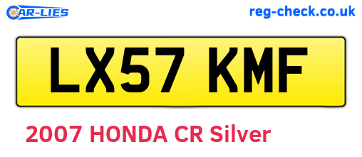 LX57KMF are the vehicle registration plates.