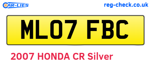ML07FBC are the vehicle registration plates.