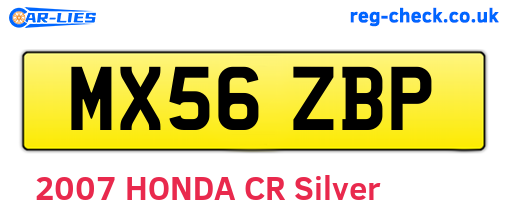MX56ZBP are the vehicle registration plates.