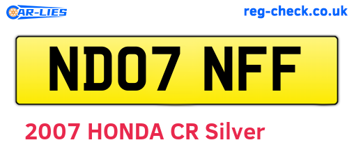 ND07NFF are the vehicle registration plates.