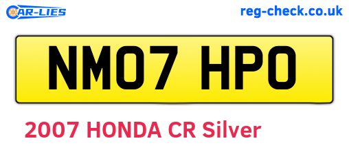 NM07HPO are the vehicle registration plates.