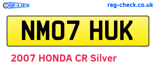 NM07HUK are the vehicle registration plates.