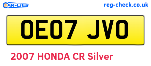 OE07JVO are the vehicle registration plates.