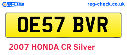 OE57BVR are the vehicle registration plates.