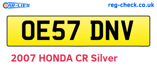 OE57DNV are the vehicle registration plates.
