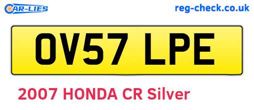 OV57LPE are the vehicle registration plates.