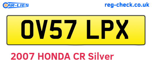 OV57LPX are the vehicle registration plates.