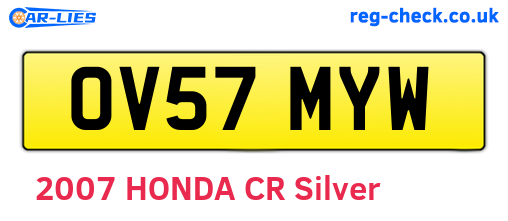 OV57MYW are the vehicle registration plates.