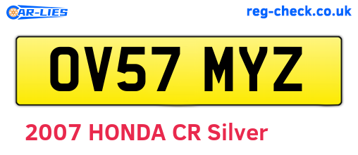 OV57MYZ are the vehicle registration plates.
