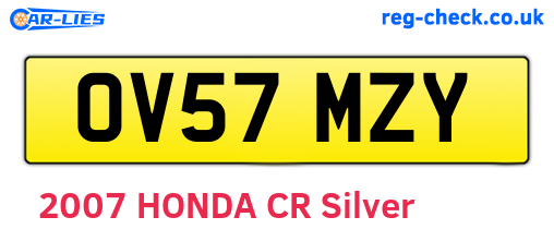 OV57MZY are the vehicle registration plates.