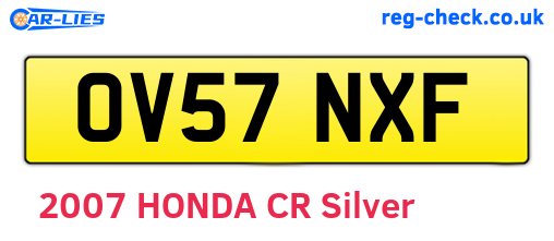 OV57NXF are the vehicle registration plates.