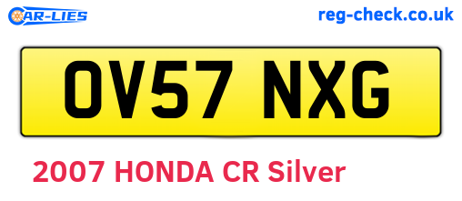 OV57NXG are the vehicle registration plates.