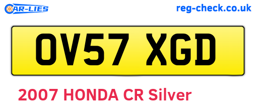 OV57XGD are the vehicle registration plates.