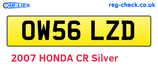 OW56LZD are the vehicle registration plates.