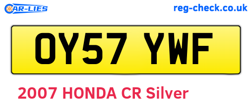 OY57YWF are the vehicle registration plates.