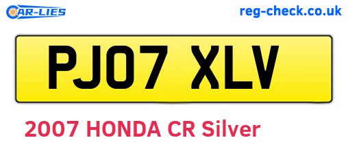 PJ07XLV are the vehicle registration plates.