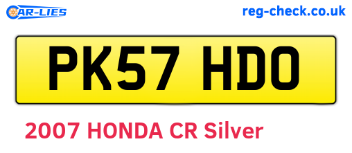 PK57HDO are the vehicle registration plates.