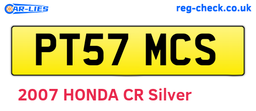 PT57MCS are the vehicle registration plates.
