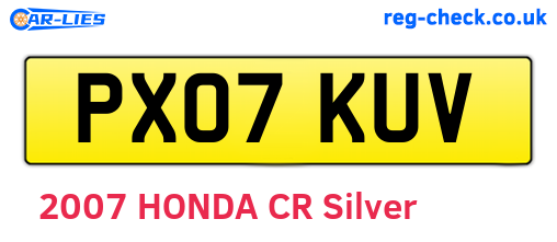 PX07KUV are the vehicle registration plates.