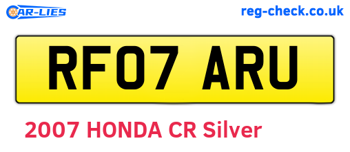RF07ARU are the vehicle registration plates.