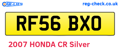 RF56BXO are the vehicle registration plates.