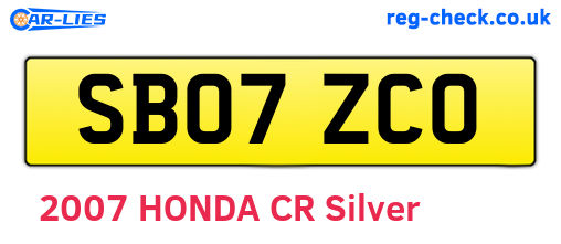 SB07ZCO are the vehicle registration plates.