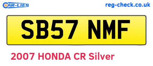 SB57NMF are the vehicle registration plates.