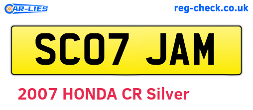 SC07JAM are the vehicle registration plates.