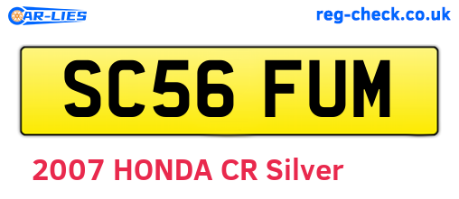 SC56FUM are the vehicle registration plates.