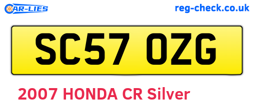 SC57OZG are the vehicle registration plates.