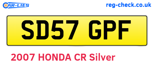 SD57GPF are the vehicle registration plates.