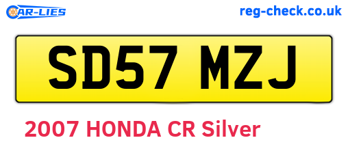 SD57MZJ are the vehicle registration plates.