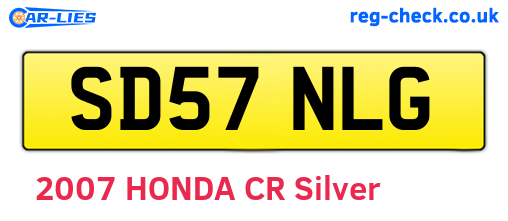 SD57NLG are the vehicle registration plates.