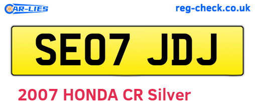 SE07JDJ are the vehicle registration plates.