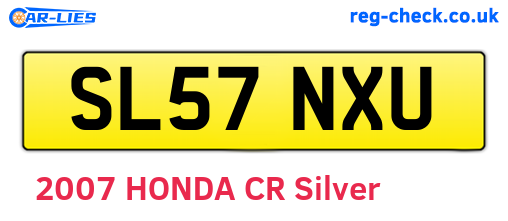 SL57NXU are the vehicle registration plates.