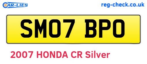 SM07BPO are the vehicle registration plates.