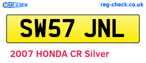 SW57JNL are the vehicle registration plates.